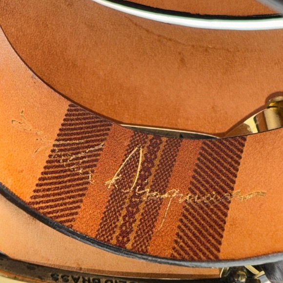 Martin Dingman Genuine Alligator Grain Calfskin Brown 42" Belt Hand Made in USA - Picture 5 of 12